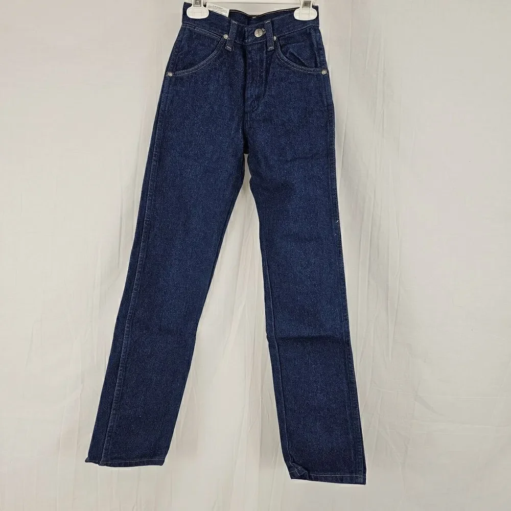Vintage Wranglers Girls Cowboy Cut Size 10 Slim Western Rodeo Blue Jeans